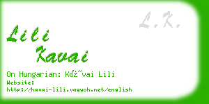 lili kavai business card